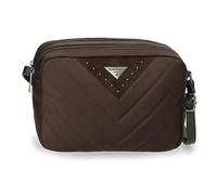 Pepe Jeans Natalie Shoulder Bag Two Compartments Brown 24x16x9cm Faux Leather and Polyester by Joumma Bags