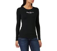 Pepe Jeans New Virginia Women's T-Shirt Slim Fit Long Sleeve Black (Black), XL