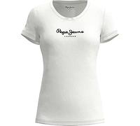 Pepe Jeans New Virginia Slim Short Sleeve T-Shirt White Black Women - XS