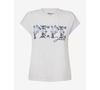 Pepe Jeans Nolly Short Sleeve T-Shirt White Light Blue Women - XS