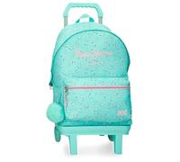 Pepe Jeans Nora Laptop Backpack 13.3" with Trolley Blue 31x44x17.5cm Polyester by Joumma Bags