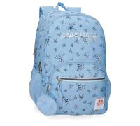 Pepe Jeans Olivia Double Compartment Backpack Adaptable to Car 10.5" Inches Light Blue 32x44x22 cm Polyester 30.98L by Joumma Bags