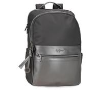 Pepe Jeans Ruby Laptop Backpack 15.6 Inch Grey 29x40x11cm Polyester and PU 15.6L by Joumma Bags, Grey, One Size, Laptop Backpack