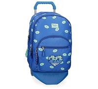 Pepe Jeans Ruth Double compartment Backpack with trolley Blue 32x44x22 cms Polyester 30.98L