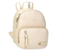 Pepe Jeans Sprig Casual Backpack Beige 20x25.5x10cm Faux Leather 5,1L by Joumma Bags, Beige, One Size, Casual Backpack