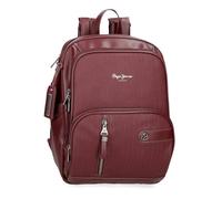 Pepe Jeans Sprig Casual Backpack Made of Faux Leather, Wide Adjustable Shoulder Straps, Front Pocket by Joumma Bags, burgundy, One Size, PC Backpack
