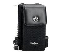 Pepe Jeans Sprig Messenger Bag Mobile phone case Black 11x20x4cm Faux leather by Joumma Bags