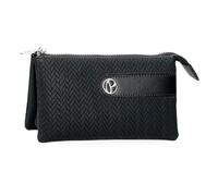 Pepe Jeans Sprig Three Compartment Wallet Black 17.5x9.5x2cm Faux Leather by Joumma Bags, Black/White, One Size, Three Compartment Purse