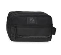 Pepe Jeans Stratford Toiletry Bag Two Compartments Adaptable Black 26x16x12cm Polyester by Joumma Bags, Black/White, One Size, Toiletry Bag Two Compartments Adaptable