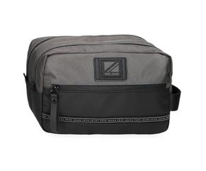 Pepe Jeans Stratford Two Compartments Adjustable Grey 26 x 16 x 12 cm Polyester Grey Talla única Toiletry Bag with Two Compartments Adjustable, Gray, Standard Size, Adjustable Toiletry Bag with Two