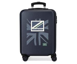 Pepe Jeans Tom Cabin Suitcase Blue 38 x 55 x 20 cm Hard ABS Side Combination Lock 35 L 2.7 kg 4 Wheels Hand Luggage, Blue, One Size, Cabin Suitcase