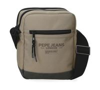 Pepe Jeans Waltford Shoulder Bag Two Compartments Beige 17x22x7.5cm Polyester with Faux Leather Details by Joumma Bags