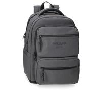 Pepe Jeans Waltford Laptop Backpack 15.6 Inch Grey 31x44x15cm Faux Leather and Polyester by Joumma Bags