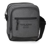 Pepe Jeans Waltford Shoulder Bag Large Grey 22x27x10cm Faux Leather and Polyester by Joumma Bags