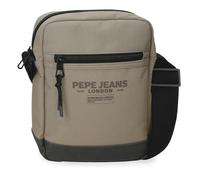 Pepe Jeans Waltford Shoulder Bag Medium Beige 17x22x6cm Polyester with Faux Leather Details by Joumma Bags