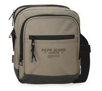 Pepe Jeans Waltford Shoulder Bag Two Compartments Beige 22x27x10cm Polyester with Faux Leather Details by Joumma Bags