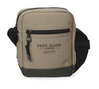 Pepe Jeans Waltford Shoulder Bag Small Beige 15x19.5x6 cm Polyester with Faux Leather Details by Joumma Bags