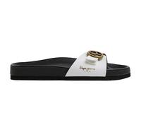 Pepe Jeans Women OBAN SIGNATURE PLAIN Flat Sandals White 8