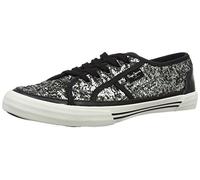 Pepe Jeans Womens Aberlady Sequins Lace-Up Flats PLS30072 Silver 7.5 UK(41 EU)