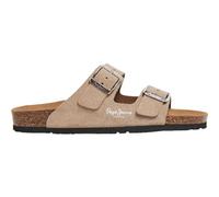 Pepe Jeans Women's Oban Suede W Sandal, Beige (Pop White), 7