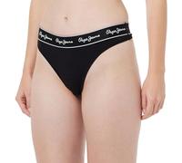 Pepe Jeans Women's Pepe Thong Bikini Style Underwear, Black (Black), M