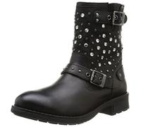 Pepe Jeans Womens Pimlico Canvas Biker Boots PLS50087 Black 4 UK, 37 EU