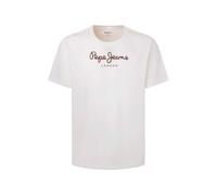 Pepe Jeans - Men's T-Shirt - Regular Fit - Short Sleeves - Sustainable Cotton Jersey - Logo Print - White - M