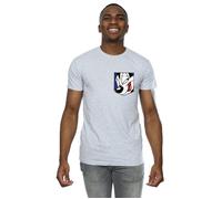 Pepe Le Pew Face Faux Pocket T-Shirt Looney Tunes Grey S