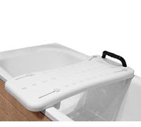 PEPE Mobility Bath Board Seat for Adults with Handle, Adjustable to Fit 16"-24" Width Baths, Drainage Holes, Bath Aids for Elderly Transfer Board