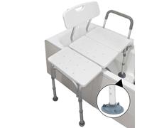 PEPE Mobility Bath Transfer Bench, Non Slip Seat for Adults, Lifts for Disabled and Elderly, Padded Armrest, White