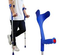PEPE Mobility - Crutches for Adults Men (x2 Units, Open Cuff), Elbow Crutches for Women, Adjustable Walking - Made in Europe (Blue)