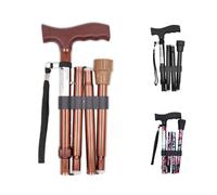 PEPE Mobility - Folding Walking Sticks for Women and Men, Disabled, Adjustable Cane, Foldable Stick (Bronze)