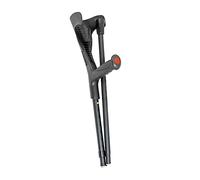 PEPE Mobility Folding Crutch for Adults (x1 Unit), Open Cuff, Adjustable Height, Aluminium, Orthopaedic, Elbow Crutches Women and Men, Black