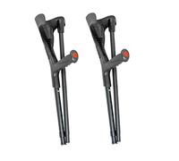 PEPE Mobility Folding Crutches for Adults (x2 Units), Open Cuff, Adjustable Height, Aluminium, Orthopaedic, Elbow Crutches Women and Men, Black