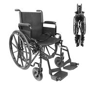 PEPE Mobility Self Propelled Wheelchair Foldable (Sturdy Steel Frame), Folding Armrests and Footrests, Includes Seatbelt and Manual Brake