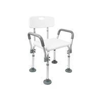 PEPE Mobility Shower Chair to Sit on in Shower, Height Adjustable with Non-Slip Tips, Removable Armrests, Tool-Free Assembly, Safety Bath Seat