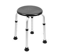PEPE Mobility Shower Stool with Non-Slip Tips, Height Adjustable, Tool-Free Assembly, Lightweight Aluminium, Round, Black