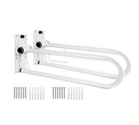 PEPE Mobility Toilet Hand Rail 75 cm / 30 Inch (x2 Units), Foldable Grab Bar with Roll Holder, Flip up Rails, Elderly and Disabled Aids