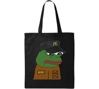 Pepe The Fast Food Worker Cashier sad Natural Ecological Cotton Tote Bag Black