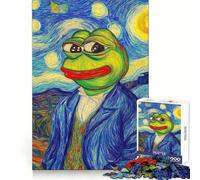 Pepe The Frog Starry Night Parody 1000 Pieces Jigsaw Puzzles for Teenagers Logic Sense Toy Simple Fun Smooth Edge Stylish Gift (38x26cm)