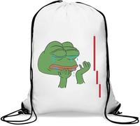 Pepe The Frog Stock Market Crash Crying Gym Sack Casual Drawstring Bag White