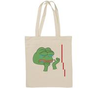 Pepe The Frog Stock Market Crash Crying Natural Cotton Tote Bag White