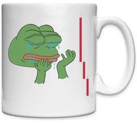 Pepe The Frog Stock Market Crash Crying White Ceramic Mug White