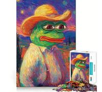 Pepe The Frog Van Gogh Style 1000 Piece Jigsaw Puzzle for Teenagers Logic Toy Group Play Precision Cut Thoughtful Gift (38x52cm)