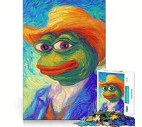 Pepe The Frog Van Gogh Style Adult Jigsaw Puzzles 1000 Pieces Brain Workout Toy Casual Relax Image Assembly Artistic Gift (38x26cm)