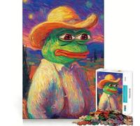 Pepe The Frog Van Gogh Style Jigsaw Puzzles for Adults 1000 Pieces Clear Logic Toy Quiet Hobby Perfect Cut Stylish Gift (50x75cm)