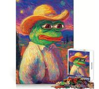 Pepe The Frog Van Gogh Style Jigsaw Puzzles for Adults 1000 Pieces Clear Logic Toy Quiet Hobby Perfect Cut Stylish Gift (50x75cm)