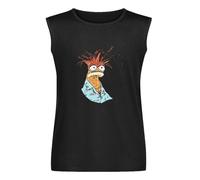 Pepe The King Prawn Sleeveless T-Shirt Man's Fashion Black Vest Tops Unisex Tank Tees L