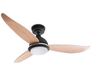 Pepeo Bayu Energy Saving Ceiling Fan with Dimmable LED Lighting, Black, 122 cm, Quiet and powerful DC Motor, Suitable for Bedroom and Living Room, Modern Black Wood Design, 5 Speeds, Remote Control