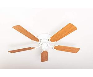 Pepeo ceiling fan Kisa Deluxe white without light - white / maple blades including pull switch